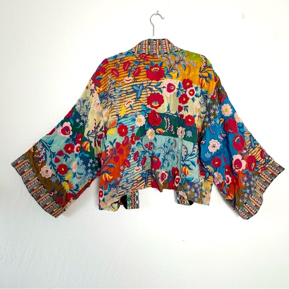 JOHNNY WAS Embroidered multicolored Reversible Kimono Jacket size Large - Picture 5 of 17